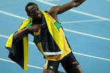Usain Bolt of Jamaica celebrates after winning the gold medal in the men's 200 metres final  (Getty Images)