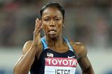 Carmelita Jeter of United States going for victory in the women's 100 metres final  (Getty Images)