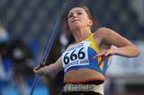 Vira Rebryk of Ukraine on her way to winning the Women's Javelin Final (Getty Images)