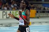 Sally Kipyego after her silver medal-winning run in the Daegu 10,000m (Gety Images)