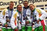 2008 World XC Champs - Australian senior women's team celebrate their team Bronze - (L-R) Melissa Rollison, Lisa Jane Weightman, Anna Thompson and Benita Johnson (Getty Images)
