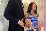 Allyson Felix and Pau Gasol of the Los Angeles Lakers with their LA Athlete of the Year awards