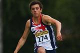 Benjamin Williams of Great Britain on his way to winning the Triple Jump final (Getty Images)
