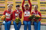 The women's Russian team victorious in Saransk: Irina Yumanova, Anisya Kirdyapkina, Elena Lashmanova and Olga Kaniskina (Getty Images)