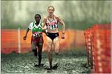 Paula Radcliffe edging Gete Wami in Ostend (© Allsport)