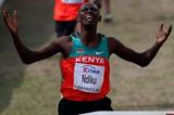 Caleb Ndiku celebrates winning the men's junior cross country race in Bydgoszcz (Getty Images)
