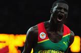 Kirani James of Grenada reacts after he crosses the finish line to win the gold medal in the Men's 400m final on Day 10 of the London 2012 Olympic Games on 6 August 2012 (Getty Images)