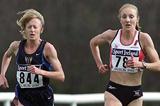 Deena Drossin (USA) runs next to Britain's Paula Radcliffe in Dublin World Cross- 2002 (Getty Images)