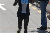 Johnstone Maiyo a few steps after his commanding victory at the Belgrade Marathon (Belgrade Marathon Ltd)