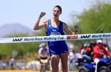 Matej Toth of Slovakia wins the 50km race walk in Chihuahua, Mexico (Getty Images)