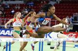 Gail Devers (USA) in action in the women's 60m Hurdles (Getty Images)