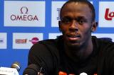 Usain Bolt on the eve of the Memorial van Damme in Brussels (Bob Ramsak)
