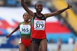 Mercy Cherono of Kenya celebrates winning gold in the Women's 3000m Final (Getty Images)