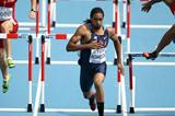 Jason Richardson of the US in the heats of the 110m Hurdles (Getty Images )