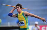 Silver medalist Morne MOOLMAN of South Africa in action during the Boys Javelin final - Day Five - WYC Lille 2011 (Getty Images)