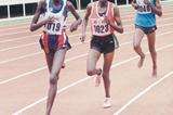 Pauline Korkwang (left) leads Veronica Nyarwai and Beatrice Chepngeno at the Kenyan World Youth Championships trials. Nyarwai won the race. (Omulo Okoth)