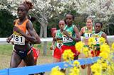 Lornah Kiplagat of the Netherlands leads Tirunesh Dibaba in the short race (Getty Images)