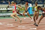 Yuliya Nesterenko of Belarus wins the 100m final (Getty Images)