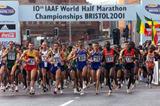Start of the men's race at the 10th IAAF World Half Marathon Championships in Bristol (© Allsport)