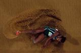 Blessing Okagbare, a late addition to the long jump final, smashes her PB to win bronze with 6.91m (Getty Images)