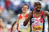 Mo Farah en route to his second consecutive European 5000m title (Getty Images)