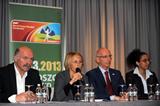 IAAF Site visit to Bydgoszcz, from left: (LOC General Director Krzysztof Wolsztynski, IAAF Council Member Anna Riccardi, IAAF Competitions Department Senior Manager Carlo de Angeli and IAAF Coordinator La Tanya Waweru (Robert Sawicki)