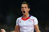 Renaud Lavillenie of France celebrates an attempt during the Men's Pole Vault Final of the London 2012 Olympic Games on August 10, 2012 (Getty Images)
