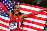Sanya Richards-Ross of the United States celebrates winning gold in the Women's 400m Final on Day 9 of the London 2012 Olympic Games on 5 August 2012 (Getty Images)