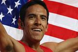Leonel Manzano of the United States celebrates after winning silver in the Men's 1500m Final on Day 11 of the London 2012 Olympic Games at Olympic Stadium on August 7, 2012 (Getty Images)