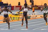 Angela Williams edges ahead of Jeanette Kwakye to win the IAAF World Indoor 60m title (Getty Images)