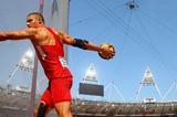 Trey Hardee of the United States in action during the Men's Decathlon Discus Throw  of the London 2012 Olympic Gameson August 9, 2012 (Getty Images)