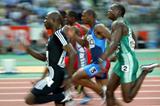 Kim Collins leads the final of the men's 100 metres (Getty Images)