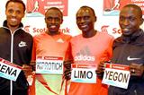 Siraj Gena, John Kiprotich, Felix Limo and Gilbert Yegon meet the press in Toronto (Victah Sailer - Photo Run)