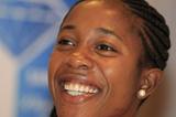 Shelly-Ann Fraser-Pryce at the Zurich press conference (Gladys Chai van der Laage)