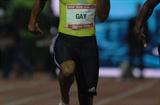 Tyson Gay en route to his 9.92 Zagreb meeting record