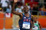 Bernard Lagat (USA) ends a wonderfully well judged race by taking the World Indoor 3000m gold in Doha, a title which he last won in 2004 (Getty Images)