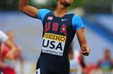 Gold medalist Arman Hall of USA crosses the line to win the Boys Medley - Day Five - WYC Lille 2011 (Getty Images)