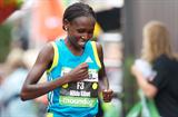 Hilda Kibet after her win in the Dam to Dam 10-miler (organisers)