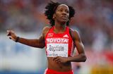 Kelly-Ann Baptiste of Trinidad and Tobago competes in the women's 200m heats in Berlin (Getty Images)