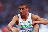 Taoufik Makhloufi of Algeria sits on the track in the Men's 1500m Semi Final on Day 9 of the London 2012 Olympic Games at the Olympic Stadium on August 5, 2012 (Getty Images)