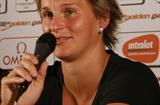 Barbora Spotakova at the pre-meet press conference in Rome
