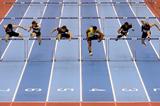 Omo Osaghae edges ahead of Sergey Shubenkov in the 60m Hurdles (Getty Images)