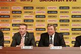 From Left to Right: IAAF General Secretary Essar Gabriel, IAAF Vice President Sergey Bubka, Vladimir Volkov, Interim Head of the Republic of Mordovia and Vladimir Sushkin, Mayor of Saransk at the IAAF World Race Walking Cup official Press Conference (Getty Images)