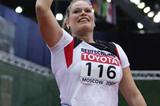 Nadine Kleinert of Germany celebrates her silver medal in the Shot Put final (Getty Images)