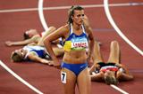 Natalya Dobrynska of Ukraine improves massively to win the Olympic heptathlon title (Getty Images)