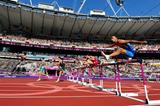Athletes compete during the Men's Decathlon 110m Hurdles heats on Day 13 of the London 2012 Olympic Games at Olympic Stadium on August 9, 2012  (Getty Images)