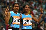 10,000m 1-2 finish for India in Guangzhou - silver medallist Kavita Raut and Asian Games champion Preeja Sreedharan (Getty Images)