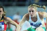Sally Pearson of Australia (R) and Eline Berings of Belgium compete in the Women's 60 Metres Hurdles first round during day one - WIC Istanbul (Getty Images)