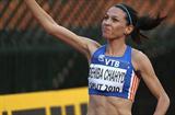 Hind Dehiba after her dramatic 1500m victory in Split (Getty Images)