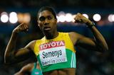 South Africa's Caster Semenya celebrates her IAAF World Championship title in the women's 800m in the Berlin Olympic Stadium (Getty Images)